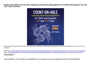 Kindle online PDF Count On Able Leadership and Business Management to Lift Shift