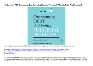 Kindle online PDF Overcoming Debt Achieving Financial Freedom 8 Pillars to Build