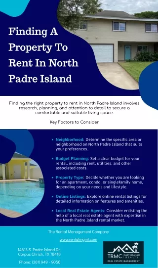 Finding a property to rent in North Padre Island
