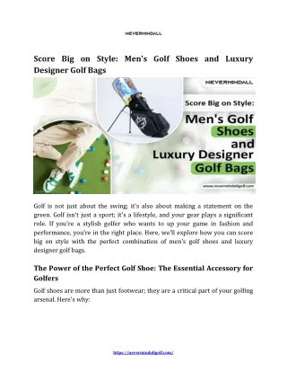 Score Big on Style Mens Golf Shoes and Luxury Designer Golf Bags