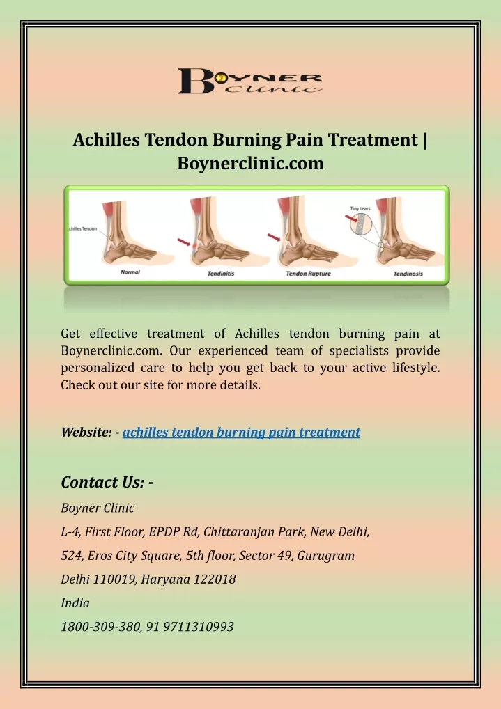 achilles tendon burning pain treatment