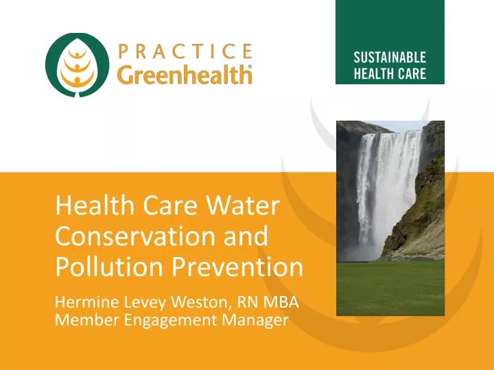 health care water conservation and pollution prevention