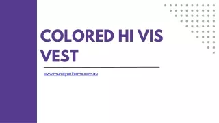 Colored Hi Vis Vest - www.murrayuniforms.com.au