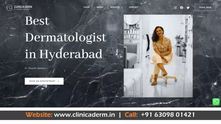 website www clinicaderm in call 91 63098 01421