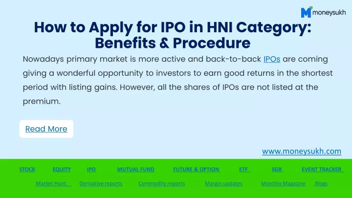 how to apply for ipo in hni category benefits procedure