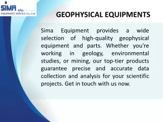 Geophysical Equipments