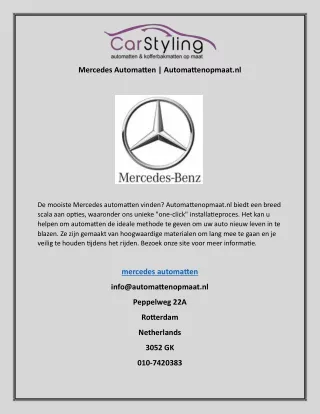 Mercedes Automatten | Automattenopmaat.nl