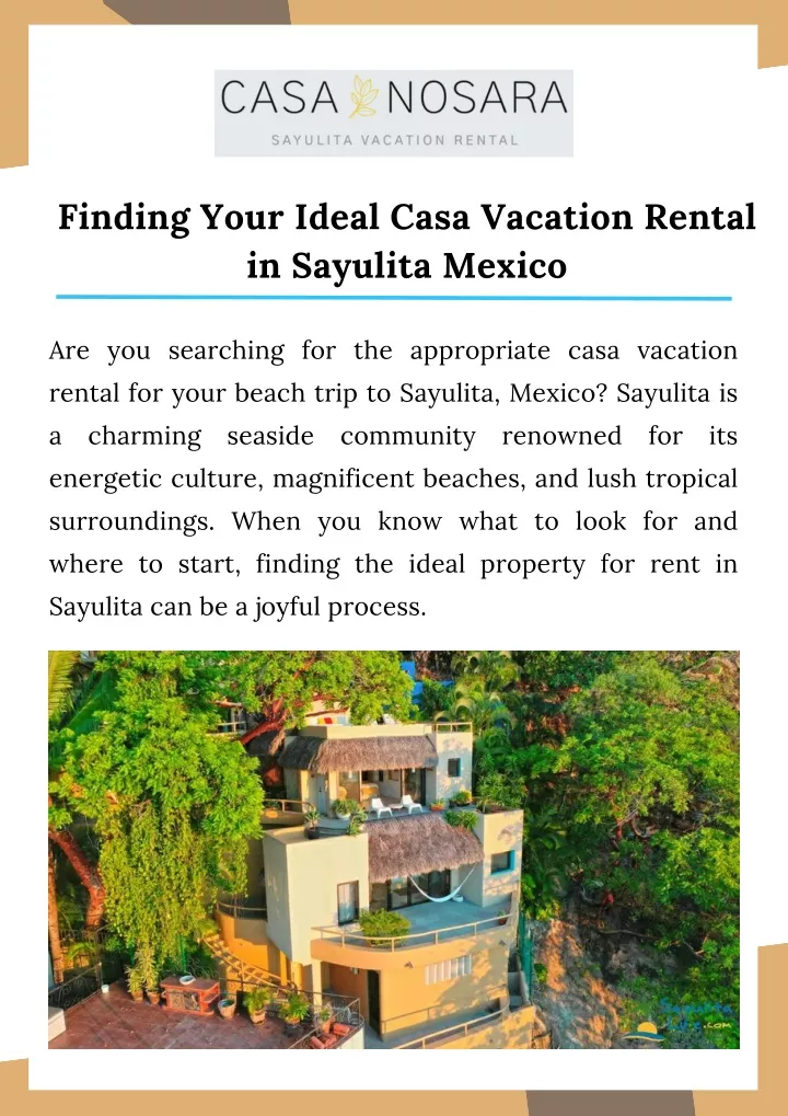 finding your ideal casa vacation rental