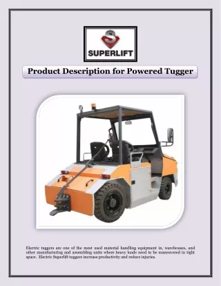 Product Description for Powered Tugger