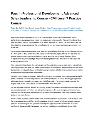 pass in professional development advanced sales