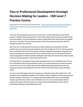 pass in professional development strategic