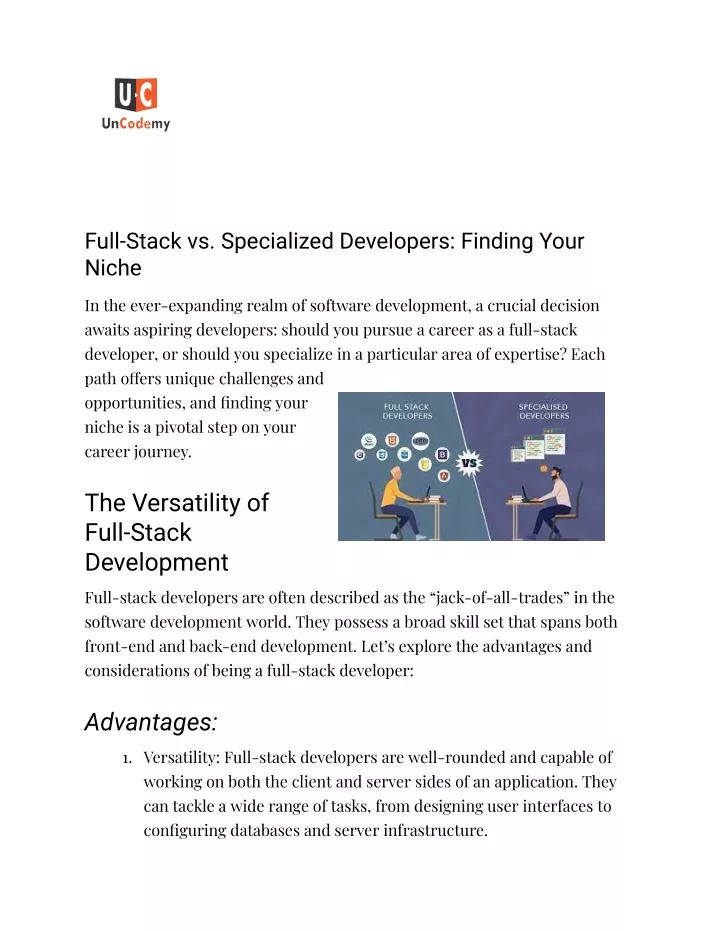 full stack vs specialized developers finding your