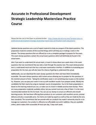accurate in professional development strategic