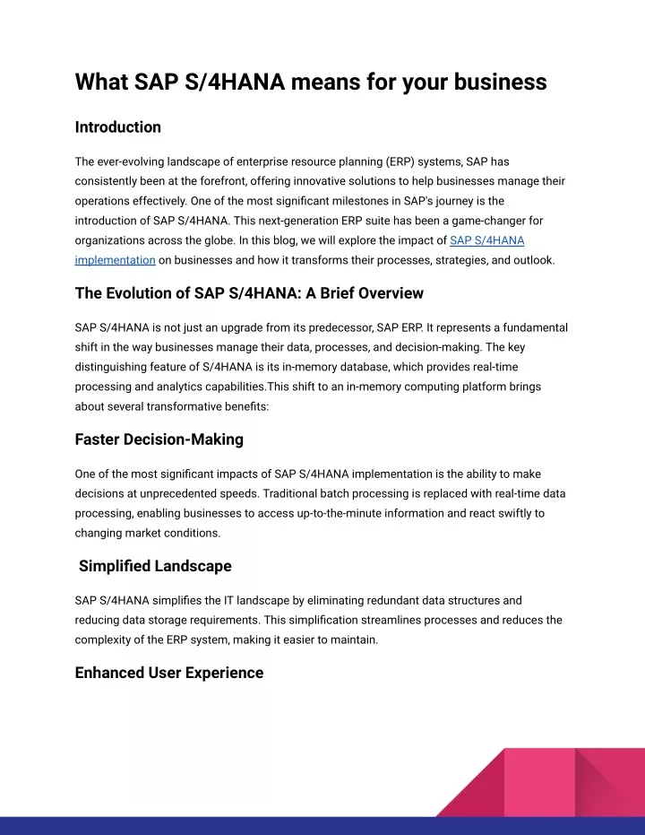 what sap s 4hana means for your business