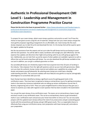 authentic in professional development cmi level