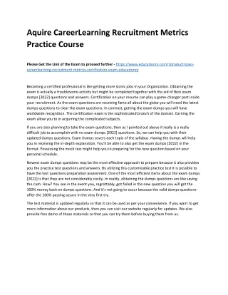 aquire careerlearning recruitment metrics
