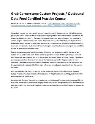 grab cornerstone custom projects outbound data