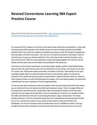 revised cornerstone learning sbx expert practice