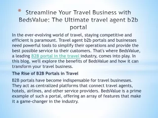 Navigating the Travel Industry with Ease: The Power of B2B Travel Agent Portals