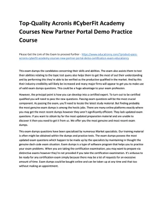 top quality acronis cyberfit academy courses