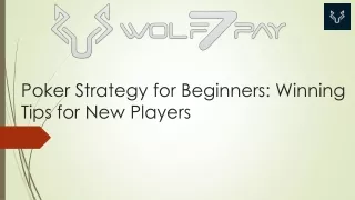 Poker Strategy for Beginners