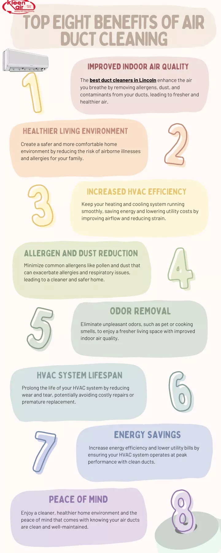 top eight benefits of air duct cleaning