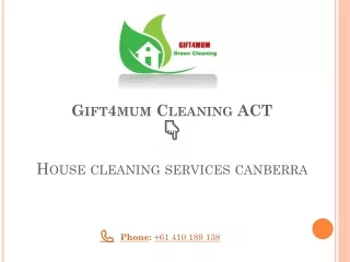 House cleaning services canberra