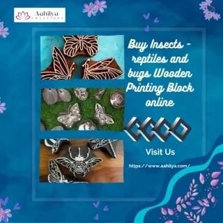 Buy Insects - reptiles and bugs Wooden Printing Block online