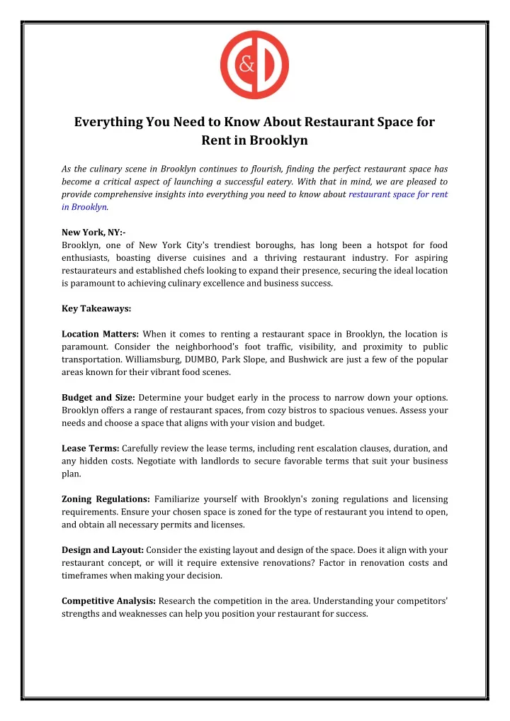 everything you need to know about restaurant