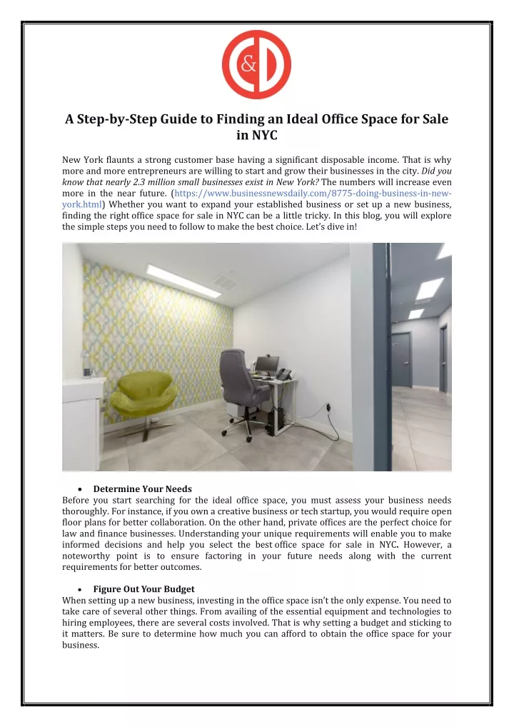 a step by step guide to finding an ideal office