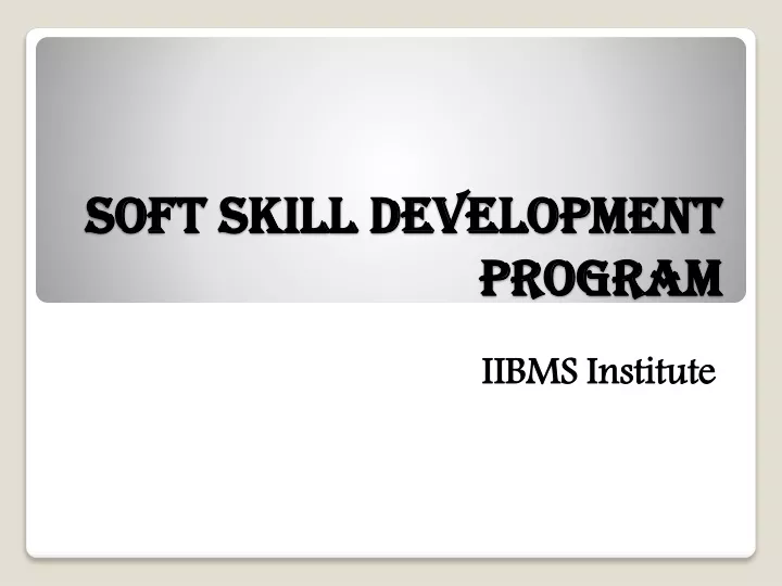 soft skill development program