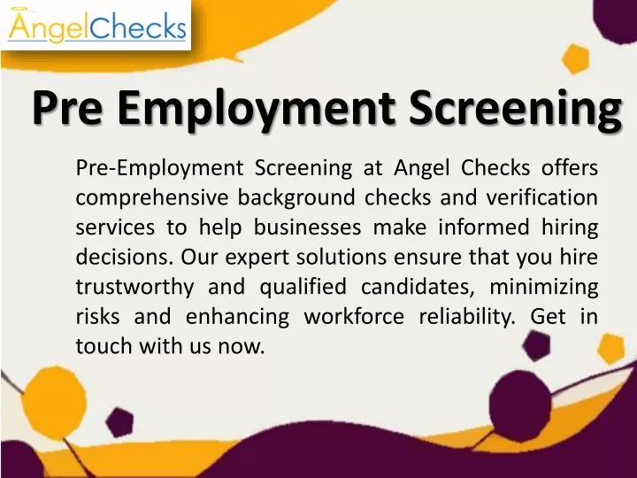 pre employment screening