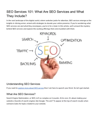 What Are SEO Services and What They Include