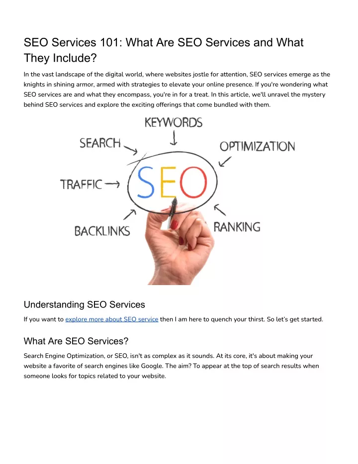 seo services 101 what are seo services and what