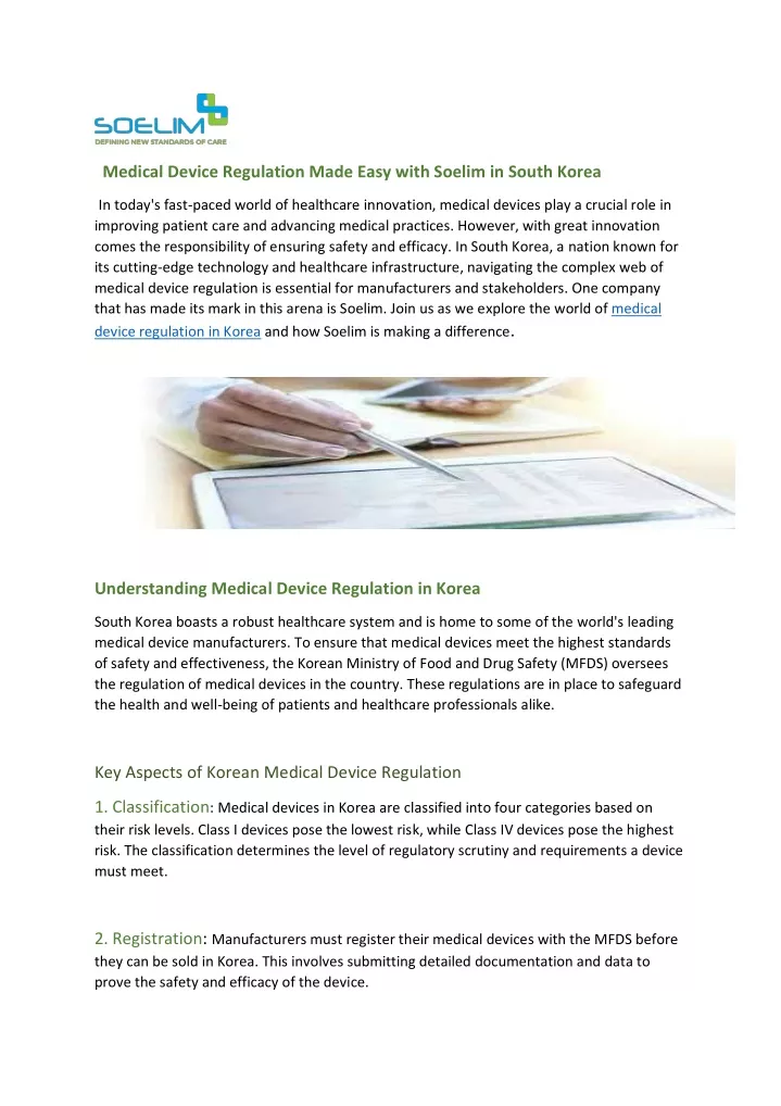 medical device regulation made easy with soelim