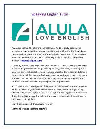 speaking english tutor