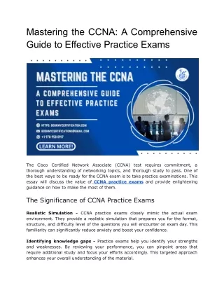 Mastering the CCNA_ A Comprehensive Guide to Effective Practice Exams