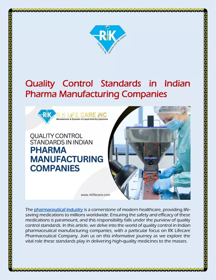 quality control standards in indian quality