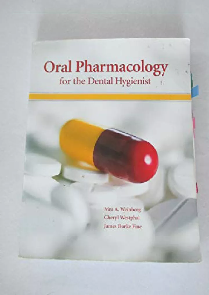 oral pharmacology for the dental hygienist