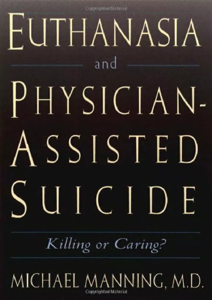 euthanasia and physician assisted suicide killing