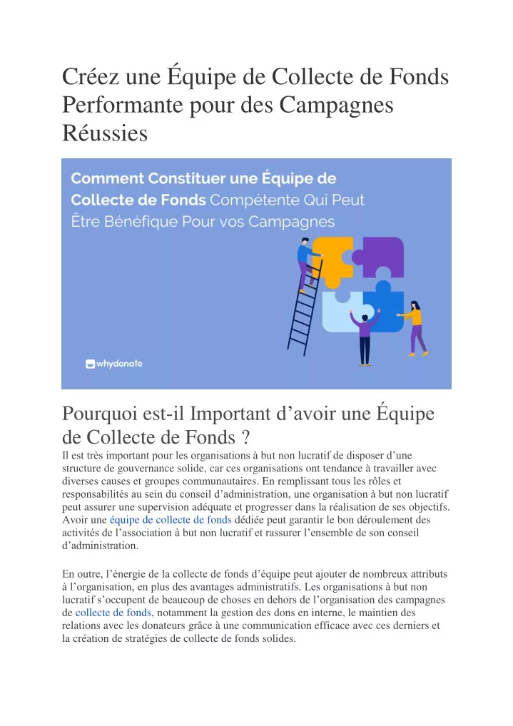 PPT - Comment Constituer Une Équipe De Collecte De Fonds Compétente ...