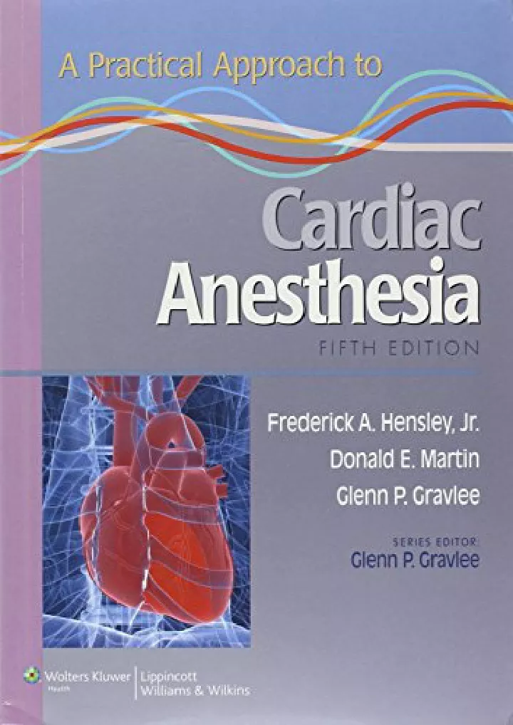 a practical approach to cardiac anesthesia
