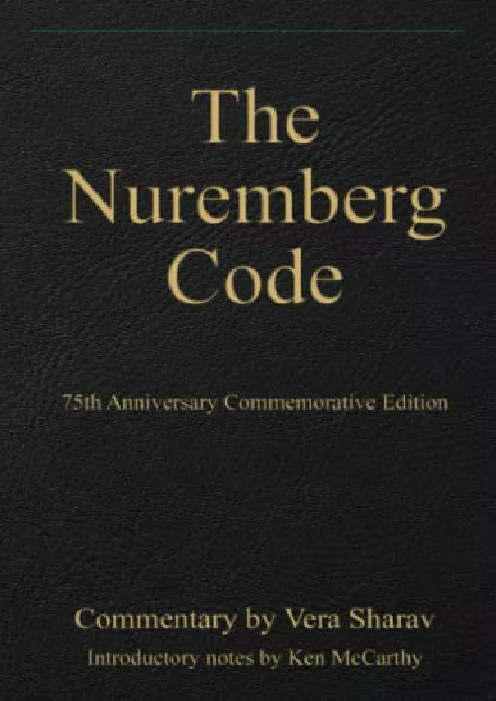 the nuremberg code 75th anniversary commemorative