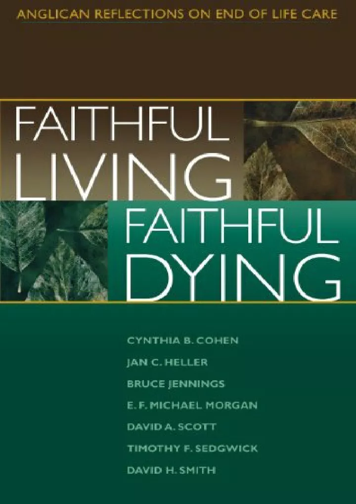 faithful living faithful dying anglican