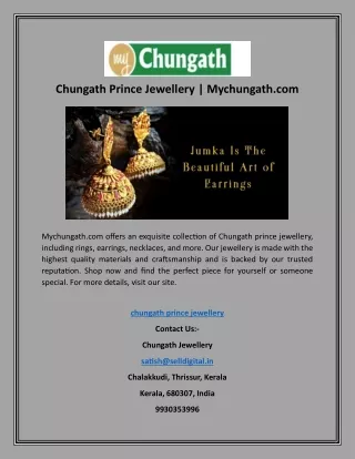 Chungath Prince Jewellery | Mychungath.com