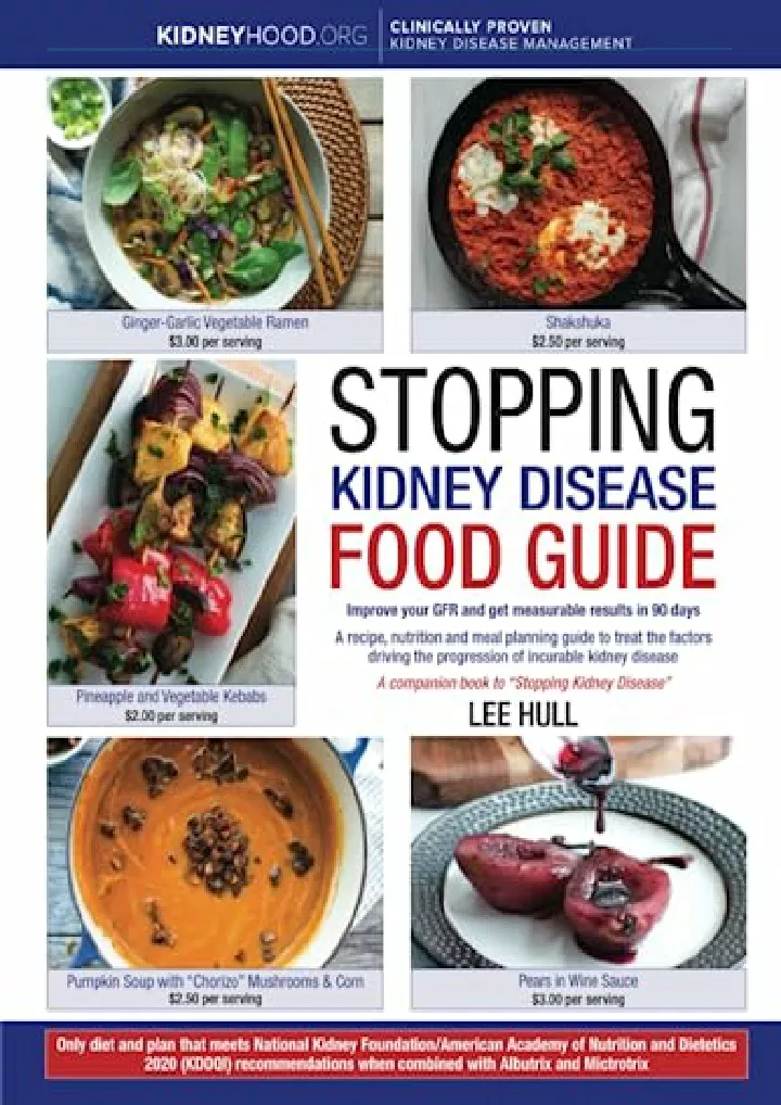 stopping kidney disease food guide a recipe