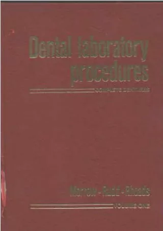 PDF KINDLE DOWNLOAD Dental Laboratory Procedures: Complete Dentures, Volume