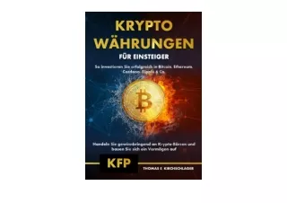 PDF read online Kryptowahrungen fur Einsteiger So investieren Sie erfolgreich in