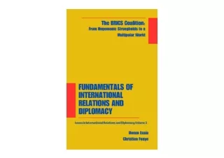 Kindle online PDF FUNDAMENTALS OF INTERNATIONAL RELATIONS AND DIPLOMACY The BRIC