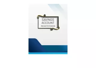 Kindle online PDF Savings Account Register Book Personal Banking Passbook For Sa